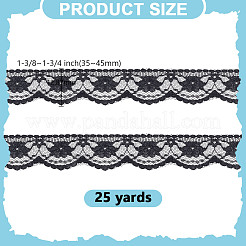 25 Yards Nylon Flower Lace Ribbon&nbsp;OCOR-WH0070-180