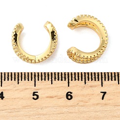 Brass Micro Pave Clear Cubic Zirconia Cuff Earrings&nbsp;EJEW-K309-13G