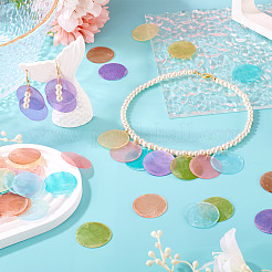 80Pcs 8 Colors Spray Painted Natural Capiz Shell Pendants&nbsp;BSHE-TA0001-24