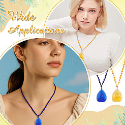 4Pcs 4 Styles Glass Embossed Guanyin Pendant Necklaces for Men&nbsp;HJEW-ME0001-04