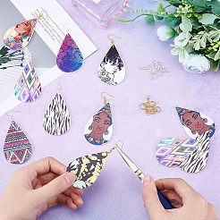 DIY Wooden Printing Dangle Earring Making Kits&nbsp;DIY-NB0005-67