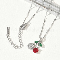 Brass & Cubic Zirconia Pendant Necklaces&nbsp;SA-CBA7E55-03P-02