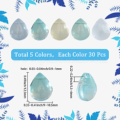 150Pcs 5 Colors Transparent Spray Painted Glass Beads&nbsp;GLAA-SC0002-95