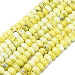 Natural Yellow Turquoise(Jasper) Beads Strands&nbsp;G-P575-A33-8x5mm