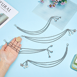 4Pcs 2 Styles Alloy Three-layer Boot Strap Chains&nbsp;AJEW-ME0003-12