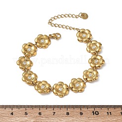 304 Stainless Steel Micro Pave Cubic Zirconia Link Bracelets for Women&nbsp;SA-CBA4051-04G
