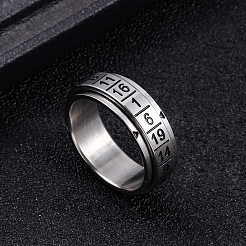 304 Stainless Steel Rotatable Finger Rings for Men&nbsp;WGBD171-02