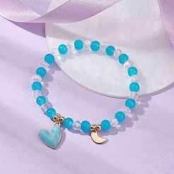 Glass Round Beaded Stretch Bracelets&nbsp;BJEW-JB09909-01