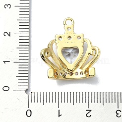 Rack Plating Real 18K Gold Plated Brass Micro Pave Cubic Zirconia Pendants&nbsp;KK-B084-18G