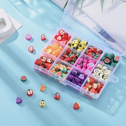 240Pcs 12 Kinds of Fruit Handmade Polymer Clay Beads&nbsp;CLAY-ZZ0001-001A