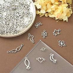 100Pcs 10 Styles Tibetan Style Alloy Connector Charms&nbsp;TIBEP-CJ0003-13