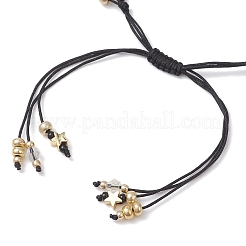 Natural Carnelian & Tiger Eye & Blue Quartz & Nylon Thread Adjustable Multi-strand Bracelets&nbsp;BJEW-MZ00238-02