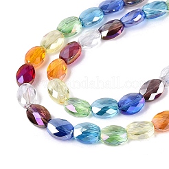 Electroplate Transparent Glass Beads Strands&nbsp;EGLA-Q135-6x8MM-03A