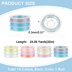 12 Rolls 12 Colors 3-Ply Polycotton(Polyester Cotton) Embroidery Floss&nbsp;TOOL-WH0051-64B