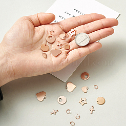 304 Stainless Steel Stamping Blank Tag Charms Sets&nbsp;STAS-TA0004-12RG