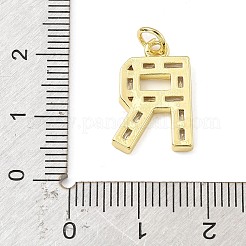 Brass Micro Pave Cubic Zirconia Pendants&nbsp;KK-V014-01G-18