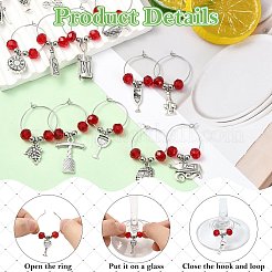 40Pcs 20 Style Glass Wine Glass Charms&nbsp;AJEW-CJ00015