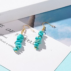 Synthetic Turquoise Chip Beaded Dangle Earrings&nbsp;EJEW-JE04788-07