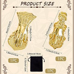 2Pcs 2 Styles Alloy Hand Shaped Bookmark Clip&nbsp;AJEW-CP0006-93