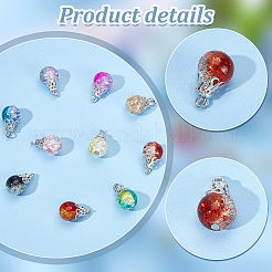 100Pcs 10 Color Crackle Glass Charms&nbsp;PALLOY-AB00224