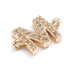 Brass Micro Pave Cubic Zirconia Letter Links&nbsp;ZIRC-I042-16G-M