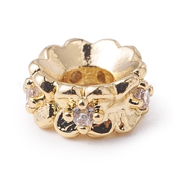Eco-Friendly Rack Plating Brass Micro Pave Cubic Zirconia Beads&nbsp;KK-F835-32