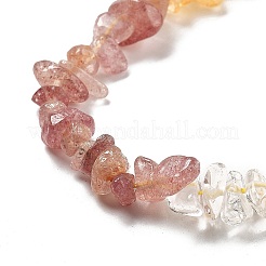 Natural Quartz Crystal & Strawberry Quartz & Citrine Beads Strands&nbsp;G-L610-A24-01