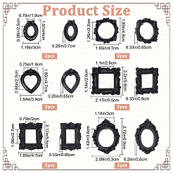 12Pcs 6 Style Resin Picture Frames&nbsp;RESI-CP0001-02