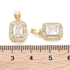 Brass with Clear Cubic Zirconia Charms&nbsp;KK-P271-25G
