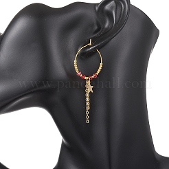 Star Glass Hoop Earrings&nbsp;EJEW-MZ00673