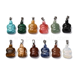 Natural & Synthetic Mixed Gemstone Pendants&nbsp;G-B127-06P