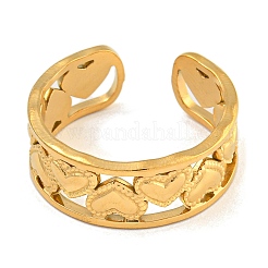 304 Stainless Steel Open Cuff Rings for Women&nbsp;LS-RJEW-L125-07G-01