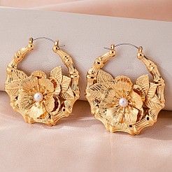 Alloy Plastic Pearl Hoop Earrings&nbsp;FS-WG2E9AB-01