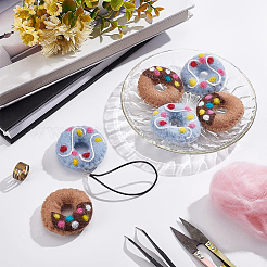 8Pcs 2 Colors Felt Needle Felting Doughnut Ornaments&nbsp;AJEW-BC0001-97