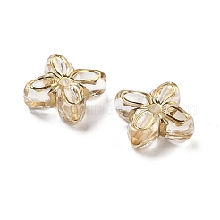 Metal Enlaced Transparent Acrylic Beads&nbsp;X-MACR-M045-04