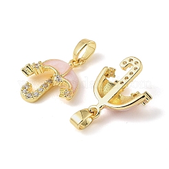Brass Micro Pave Cubic Zirconia Pendants&nbsp;KK-A290-05G-02