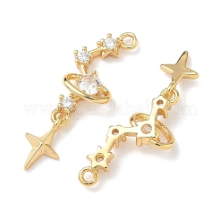 Brass Micro Pave Cubic Zirconia Pendants&nbsp;KK-Z136-05G-01