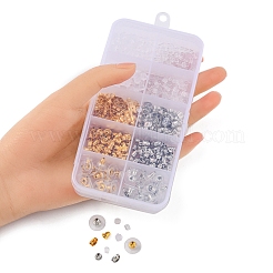 740Pcs 10 Style Brass & Iron & Plastic Ear Nuts&nbsp;DIY-YW0006-34