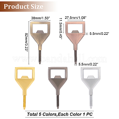 5Pcs 5 Colors Zinc Alloy Red Wine Beer Bottle Corkscrew Opener Handle Accessories&nbsp;AJEW-UN0001-44
