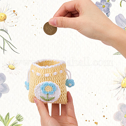 1Pc Flower Knitting Wallet&nbsp;AJEW-GF0011-09D