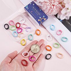 26Pcs 13 Colors Spray Painted Alloy Spring Gate Rings&nbsp;FIND-SC0011-85