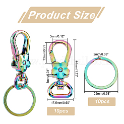 10Pcs Flower Zinc Alloy Swivel Clasps&nbsp;FIND-PH0009-02