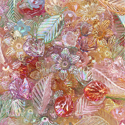 300Pcs 6 Style Transparent Acrylic Bead Caps&nbsp;TACR-CD0001-03