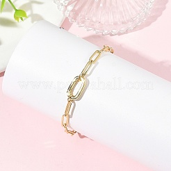 4MM Brass Paperclip Chain Bracelets&nbsp;BJEW-JB14355