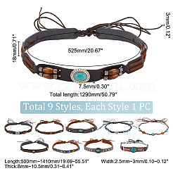 9Pcs 9 Styles Velvet & Imitation Leather Hat Belt&nbsp;FIND-GA0003-20