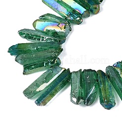 Spray Painted Electroplate Natural Quartz Crystal Points Beads Strands&nbsp;G-Q610-02E