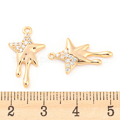 Brass Micro Pave Cubic Zirconia Pendants&nbsp;KK-E090-33G