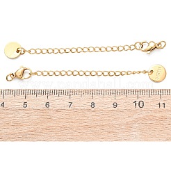 304 Stainless Steel Chain Extender with Flat Round Charms&nbsp;STAS-G383-04G