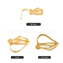 Brass Clip-on Earring Findings&nbsp;EC110-G