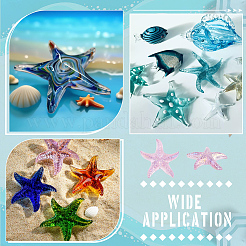 Dyed Natural Quartz Crystal Starfish Display Decorations Figurine Home Decoration&nbsp;DJEW-WH0039-181A